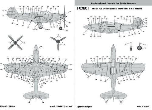 Decals Stencils for P-39 Airacobra FOXBOT 72-031 Scale 1:72 - Picture 11 of 24