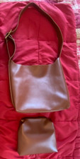 Unbranded Brown Shoulder Bag Purse Adjustable Strap Snap Bonus Small Tote Zips