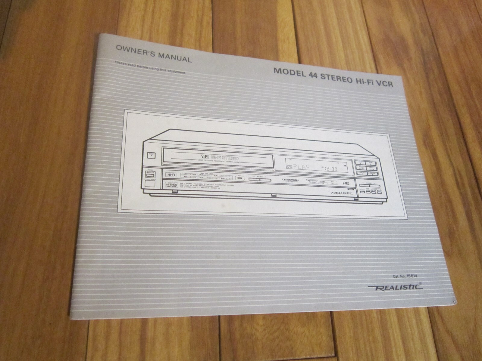 Vintage Original REALISTIC Owners Manual MODEL 44 STEREO HI-FI VCR  #T23