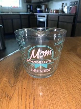 Vintage Anchor Hocking 2 Cup Glass Liquid Measuring Cup World's Greatest Mom