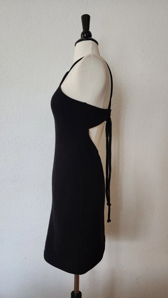 Urban Outfitters Dress New Size Large XL Black Sweater Halter Strappy Lace Up - Image 3 of 4