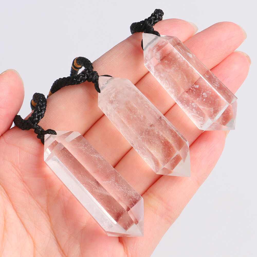 Collar colgante péndulo de cristal de cuarzo transparente natural chakra  piedras preciosas curación - Shopping.com, image size:1000x1000