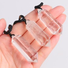 Collar colgante péndulo de cristal de cuarzo transparente natural chakra piedras preciosas curación