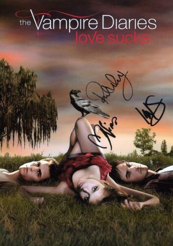 The Vampire Diaries CASTx3 PP SIGNED POSTER 12"X8" IAN SOMERHALDER , PAUL WESLEY - Picture 1 of 1