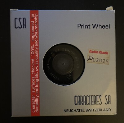 NEW IN BOX CSA Neuchatel Switzerland Print Wheel QUME mono Compatible - Vintage