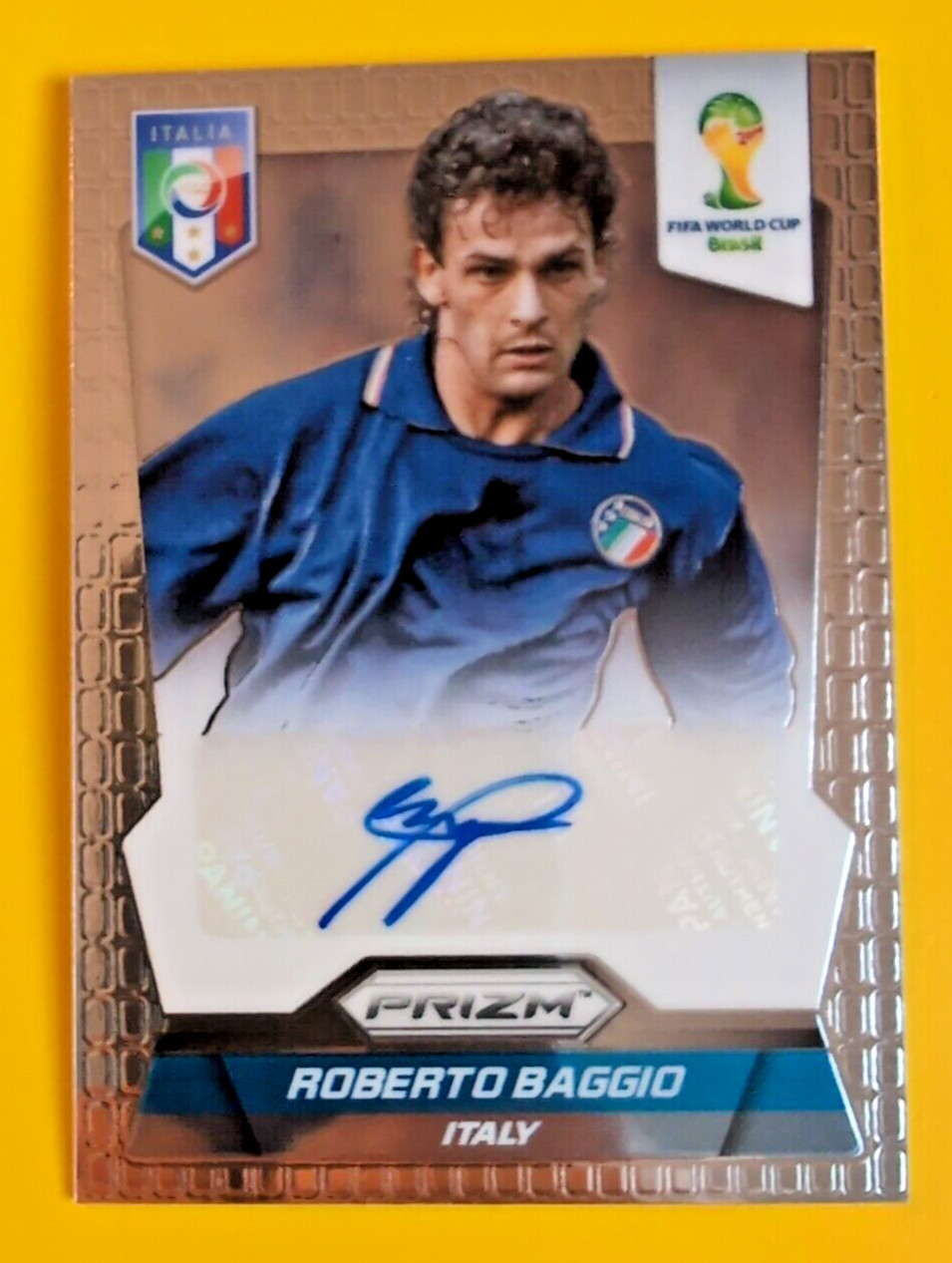 ROBERTO BAGGIO AUTO 2014 PRIZM WORLD CUP PANINI BRAZIL SP AUTOGRAPH #S-RB ITALY