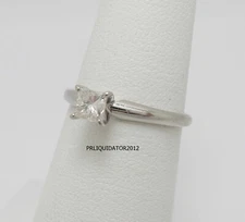 1/3CT Natural Princess Diamond Solitaire Engagement Wedding Ring 14K White Gold