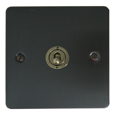 G&H FBB281-AB Flachplatte schwarz Bronze 1 Gang 1 oder 2 Wege Kipplichtschalter