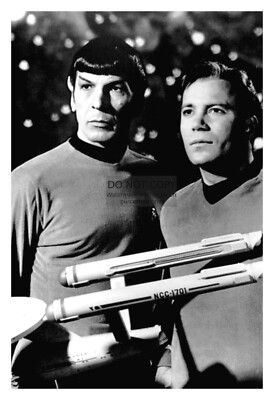 CAPTAIN KIRK AND MR. SPOCK HOLDING USS ENTERPRISE STAR TREK 4X6 PUBLICITY PHOTO