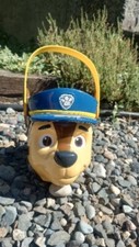 PAW PATROL Chase Police Dog Plastic Bucket Easter Halloween Basket Nickelodeon