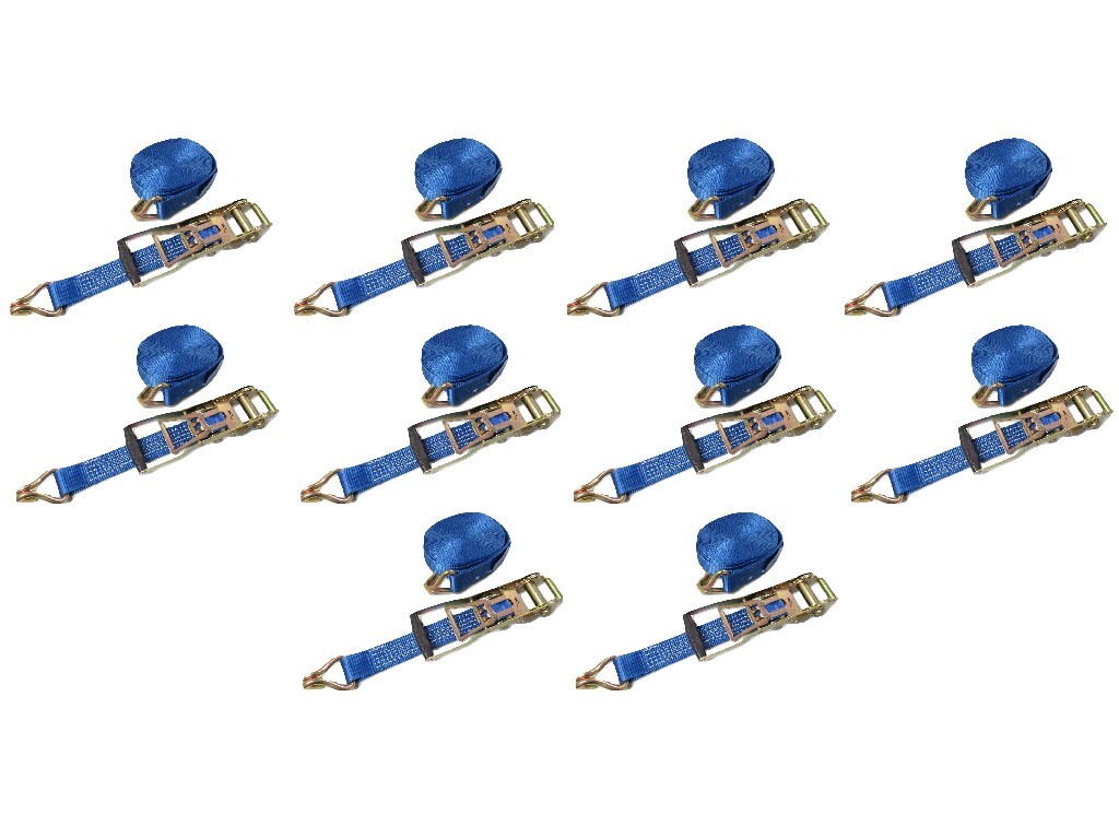 Ratchet Straps 50MM 5T 8M X10 (Ergonomic Reverse Tie Down Heavy Duty Claw Hook)