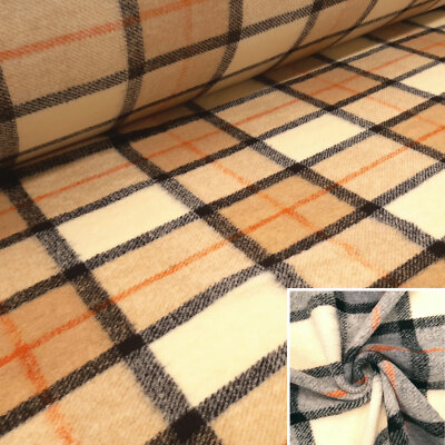 Öko-Tex  Wollstoff mit Karo   Cuno - Für Decken, Kissen & mehr - per Meter