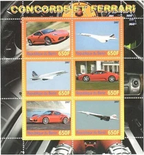 Concorde and Ferrari 2007 MNH stamp sheetlet