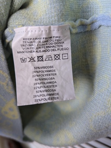 Motel Y2K Medium Blue with Yellow Mushrooms Print Knit Skirt Riani - Picture 4 of 8