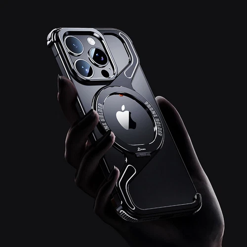 For iPhone 16 15 Pro Max 14 Metal Rugged Magsafe Magnetic Frameless Case Cover - Picture 13 of 21
