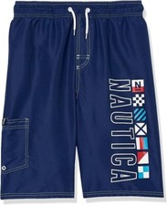 Nautica Boys Size 5 Swim Trunk with UPF 50 Sun Protection Board Shorts NEW