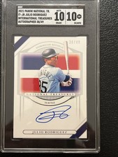 2021 Panini National Treasures International Treasures Julio Rodriguez SGC 10 AU