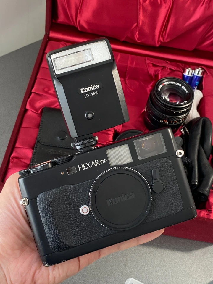 Konica Hexar RF + 50mm f/2 + HX-18W Flash | Boxed Set | Kodak Film | Excellent - Photo 2/4