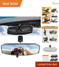 UTV Rear View Mirror Impact-Resistant ABS Convex Glass for Polaris Ranger
