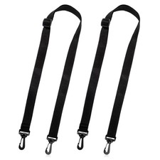 2 Pack Black Adjustable Straps with Clips for Bags, Replacement Shoulder Stra...