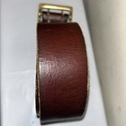 Vintage Brown Leather Duty Officer Military Belt Brass Two Prone England 2” Wide — photo 2