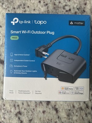 TP-Link Tapo Wi-Fi Outdoor Smart Plug 2 Outlets Weather Resistant Alexa Google