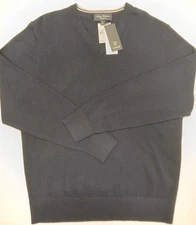 Daniel Cremieux Luxury Men's Size L Navy Blue 100% Cashmere V Neck Sweater NWT