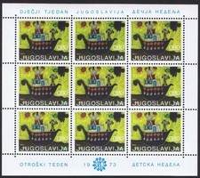 Yugoslavia Painting Children s Week Sheetlet of 9v 1973 MNH SG#1564 Sc#1149