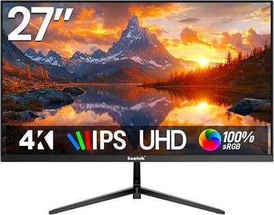 Gawfolk 4K IPS 27 Zoll Monitor 60Hz, PC Bildschirm UHD 3840 x 2160p Rahmenloses