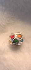 Brighton Multicolored Heart Bead Silver Plated Retired