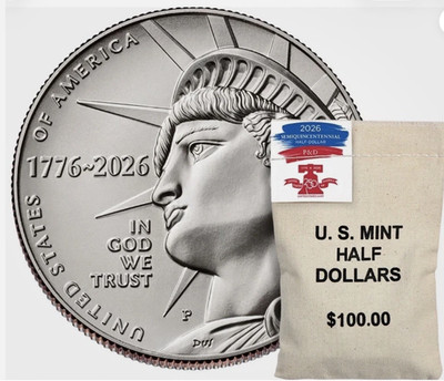 2026 Enduring Liberty Half Dollar 200 Coin Bag P D Semiquincentennial - Pre-Sale