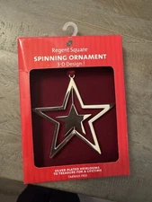 New Vintage Regent Square Spinning Ornament 3-D Silver Plated Perfect