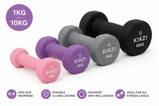 Kikzi® Pair Neoprene Dumbbell Non-Slip Grip Cast Iron Core Hand Weights Home Gym