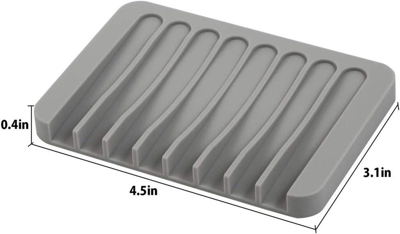 3PCS Self Draining Soap Holder, Premium Silicone Soap Dish, Soap Saver for Showe