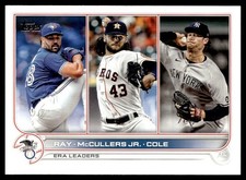 2022 Topps AL ERA Leaders (Robbie Ray/Lance McCullers Jr./Gerrit Cole) LL, UER