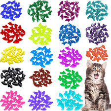 120Pcs Cat Nail Caps | Cat Nail Covers | Cat Claw Caps with Adhesives and Applic