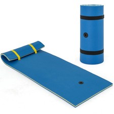 87" x 36" 3-layer Floating Pad Mat Water Sports Recreation Relaxing Blue