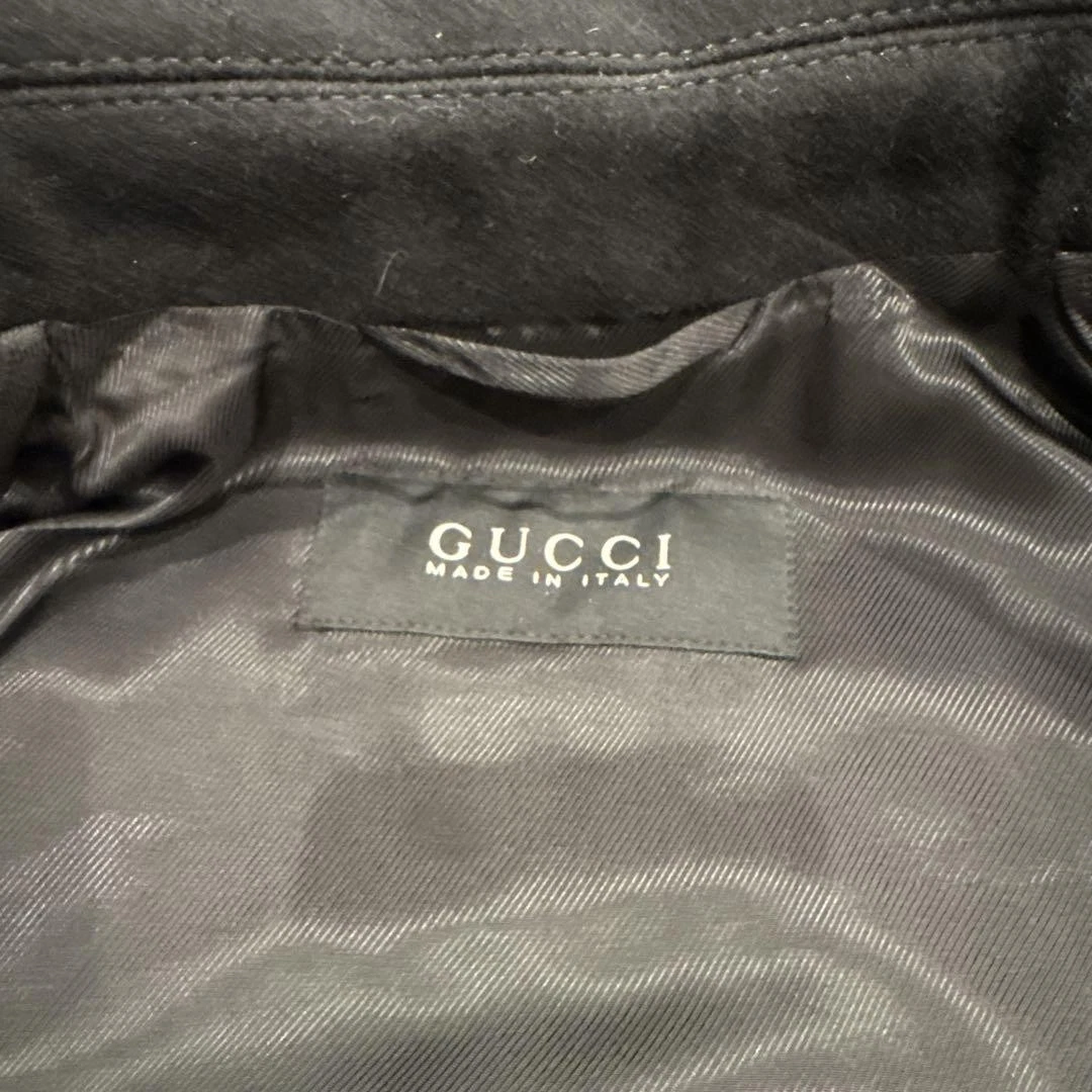 Gucci cappotto nero misto lana cappuccio taglia US 44 46 uomo nuovo