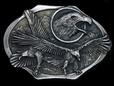 TA09107 VINTAGE 1984  AMERICAN BALD EAGLE  COMMEMORATIVE BELT BUCKLE