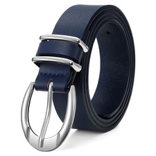 's Leather Belts for Jeans Pants Dresses, Fashion Black Brown Gold Silver Buc...
