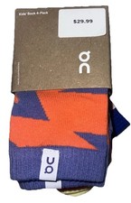 On Cloud Kids' 4 Pack Crew Socks M Active Athletic Running NEW OC Multicolor
