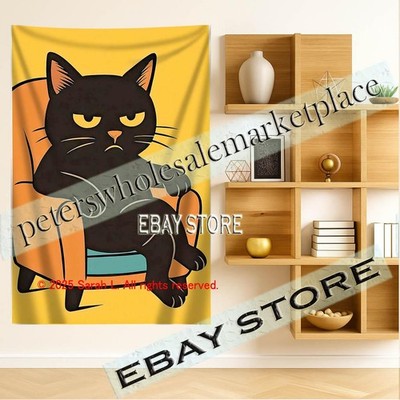 Funny Cat Wall Tapestry Home Decoration sassy decor sign 39X59 in