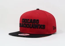 New Era 9Fifty Men Women Cap Chicago Blackhawks Red Black Flip Up Snapback Hat