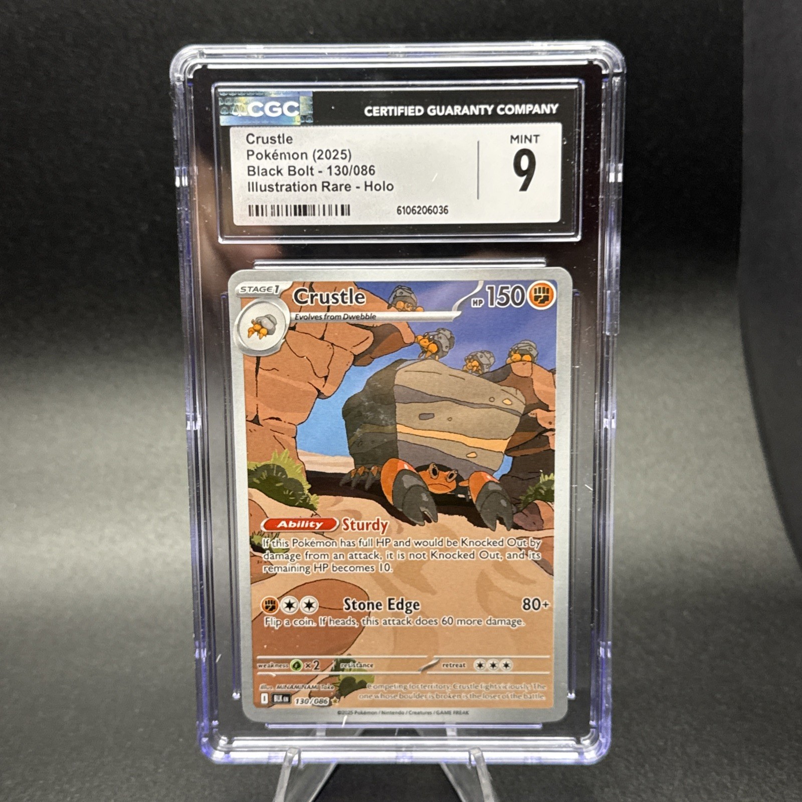 Pokémon TCG Crustle 130/086 Illustration S&V Black Bolt Rare