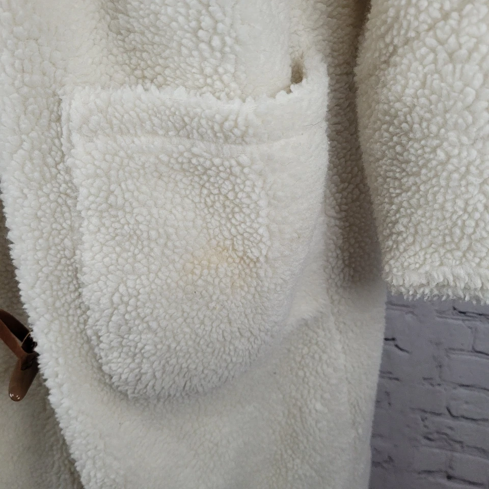 Винтажный не связываться с Texas слоновой кости шерпа переключения карманы с подкладкой пальто большой L - Изображение 4 из 4