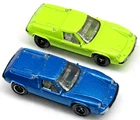 Matchbox Lotus Europa 1972 Lot of 2 Green Blue 2008 Mattel Diecast Collectible