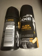 Lot of 2 Axe Black Vanilla 72H Premium Body Spray Mini TRAVEL SIZE 1oz Each