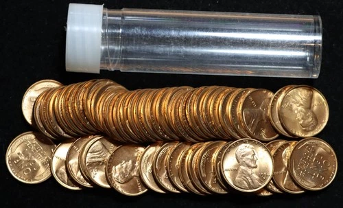 1954-D RED UNC Roll - 50c US Penny Cent Roll Nice BU GEMS !!!!