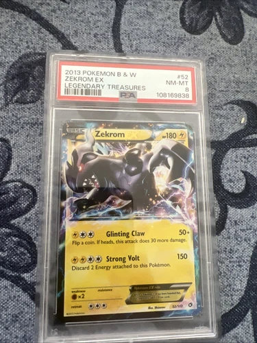 2013 Pokémon Zekrom EX 52/113 Legendary Treasures Holo PSA 8