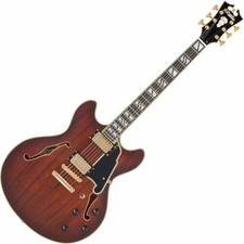 D'Angelico  Double Cutaway w/ stop-bar tailpiece Satin Brown Burst
